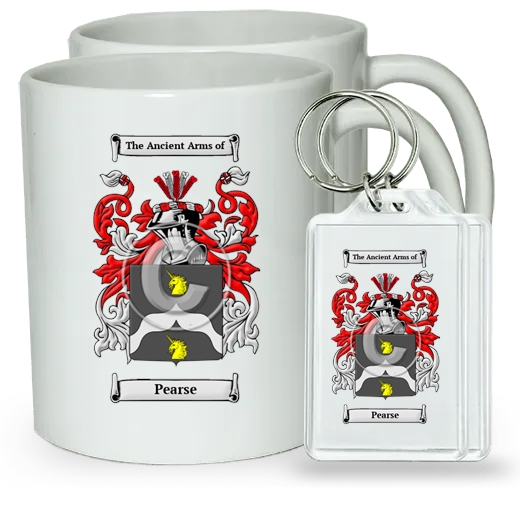 Pearse Pair of Coffee Mugs and Pair of Keychains