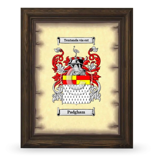 Padgham Coat of Arms Framed - Brown