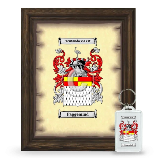 Paggemind Framed Coat of Arms and Keychain - Brown