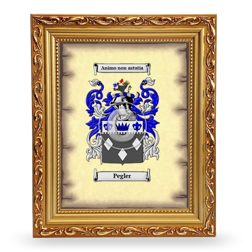 Pegler Coat of Arms Framed - Gold