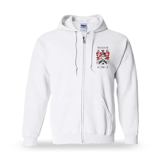 Pegge Unisex Coat of Arms Zip Sweatshirt - White