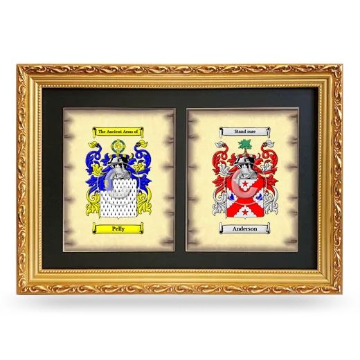 Double Coat of Arms Framed - Gold