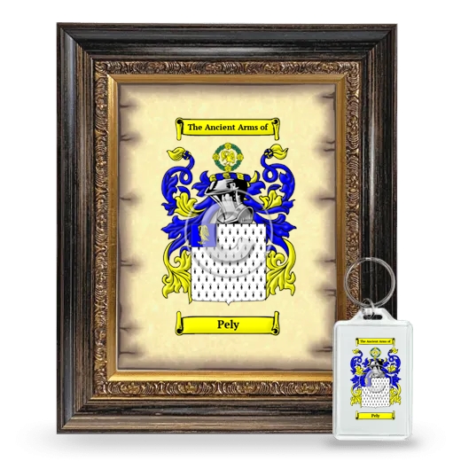 Pely Framed Coat of Arms and Keychain - Heirloom