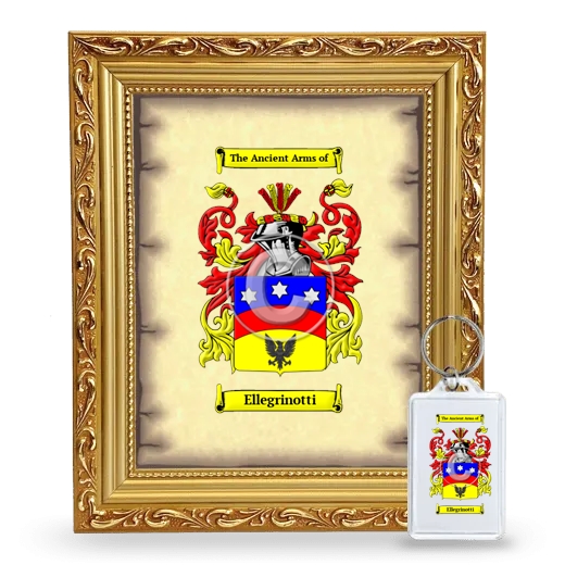 Ellegrinotti Framed Coat of Arms and Keychain - Gold
