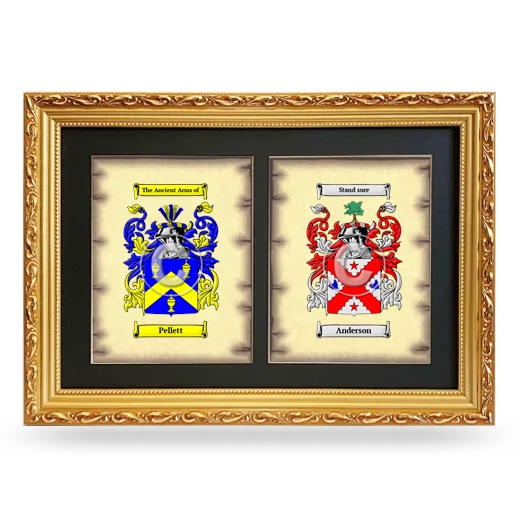 Double Coat of Arms Framed - Gold