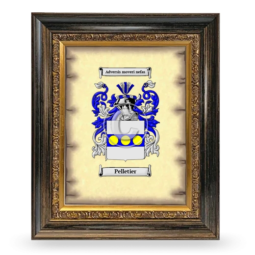 Pelletier Coat of Arms Framed - Heirloom