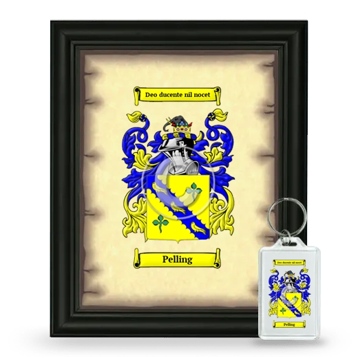 Pelling Framed Coat of Arms and Keychain - Black