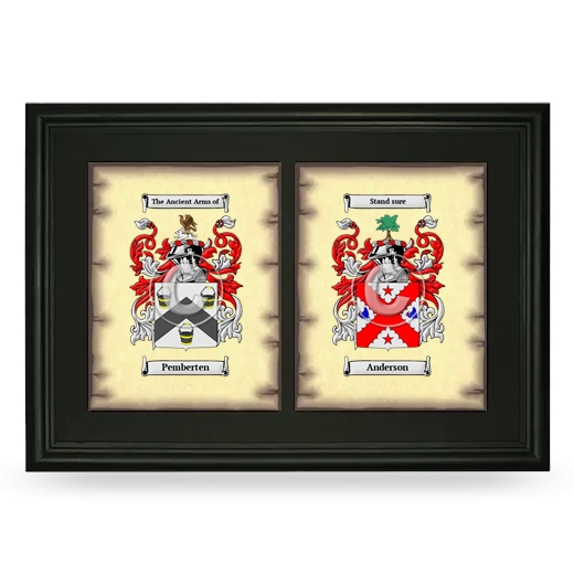 Double Coat of Arms Framed - Black