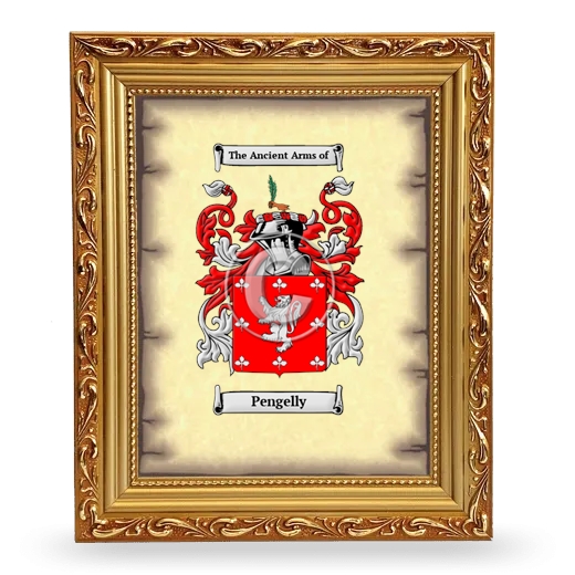 Pengelly Coat of Arms Framed - Gold