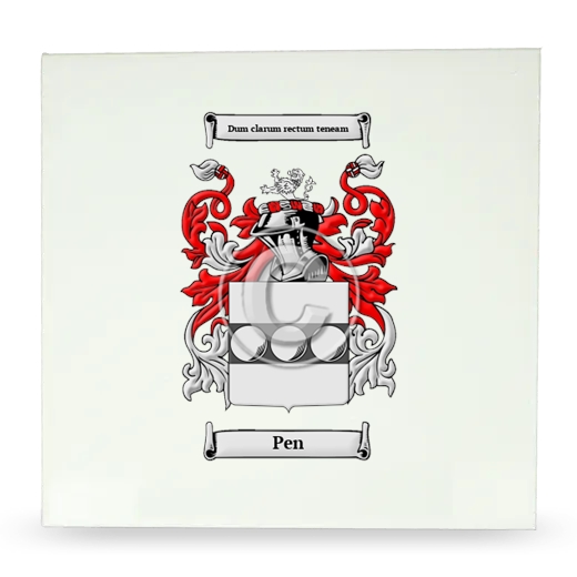 Pen Large Ceramic Tile with Coat of Arms