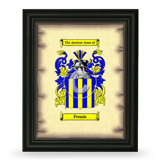 Pennis Coat of Arms Framed - Black