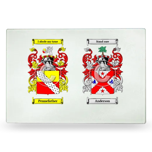 Double Coat of Arms Glass Cutting Board