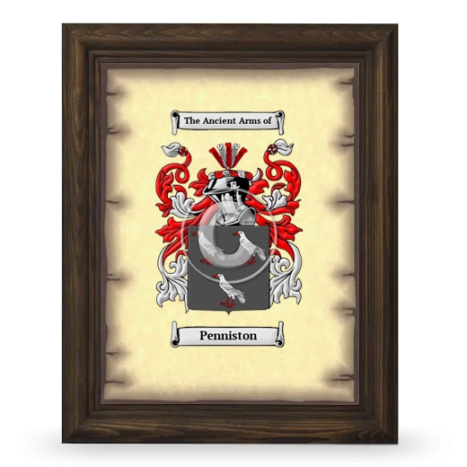 Penniston Coat of Arms Framed - Brown