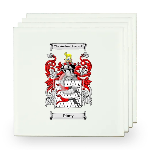 Pinny Set of Four Small Tiles with Coat of Arms