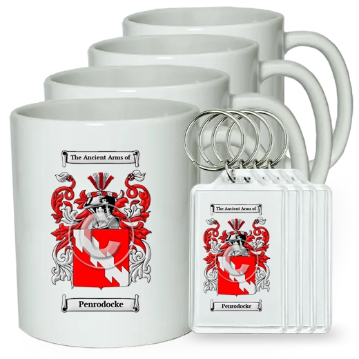 Penrodocke Set of 4 Coffee Mugs and Keychains