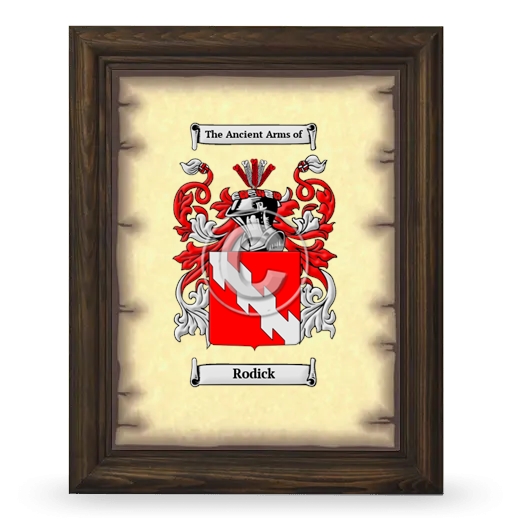 Rodick Coat of Arms Framed - Brown