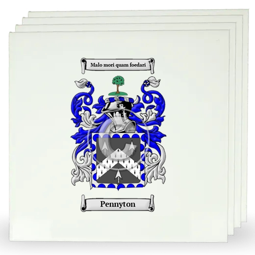 Pennyton Set of Four Large Tiles with Coat of Arms