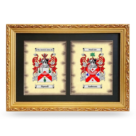 Double Coat of Arms Framed - Gold