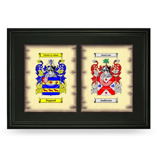 Double Coat of Arms Framed - Black