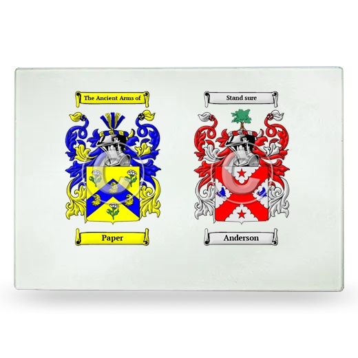 Double Coat of Arms Glass Cutting Board