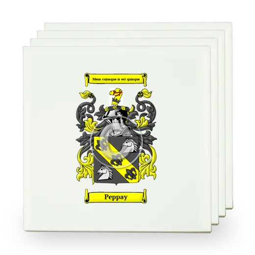 Peppay Set of Four Small Tiles with Coat of Arms