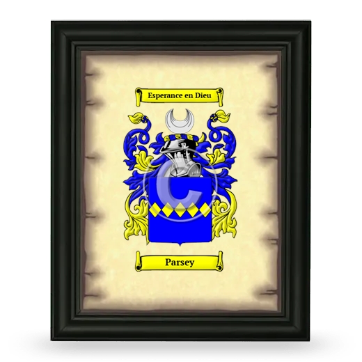 Parsey Coat of Arms Framed - Black