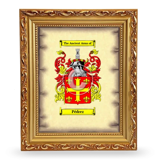 Pédrez Coat of Arms Framed - Gold
