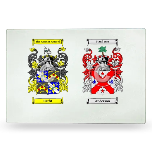 Double Coat of Arms Glass Cutting Board