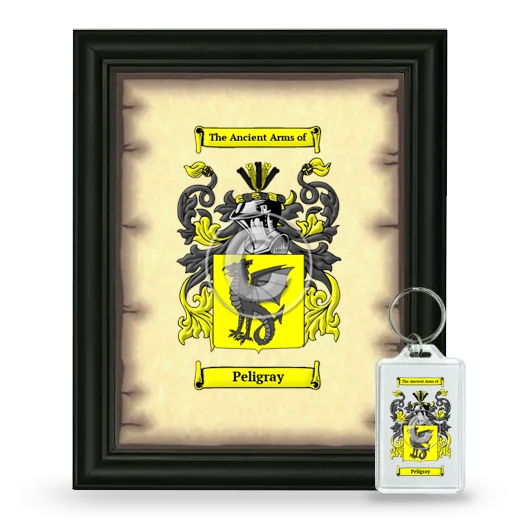 Peligray Framed Coat of Arms and Keychain - Black