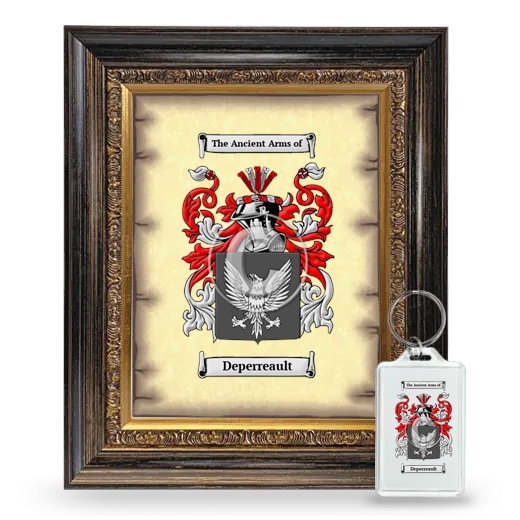 Deperreault Framed Coat of Arms and Keychain - Heirloom
