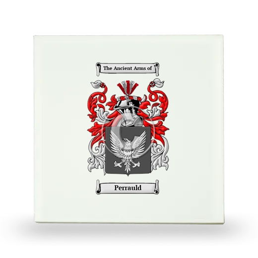 Perrauld Small Ceramic Tile with Coat of Arms