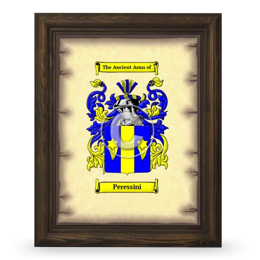 Peressini Coat of Arms Framed - Brown