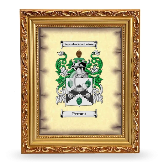 Perrant Coat of Arms Framed - Gold