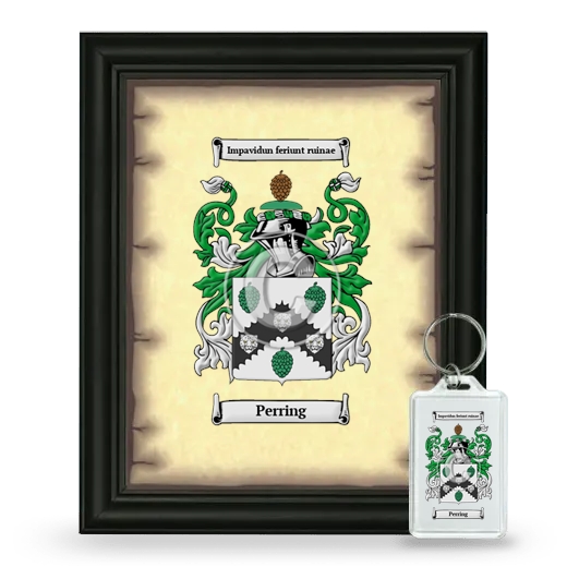 Perring Framed Coat of Arms and Keychain - Black