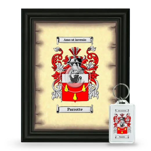 Parrotte Framed Coat of Arms and Keychain - Black