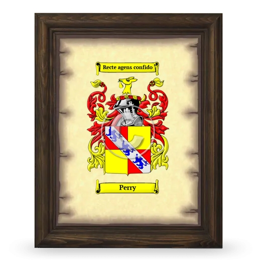 Perry Coat of Arms Framed - Brown