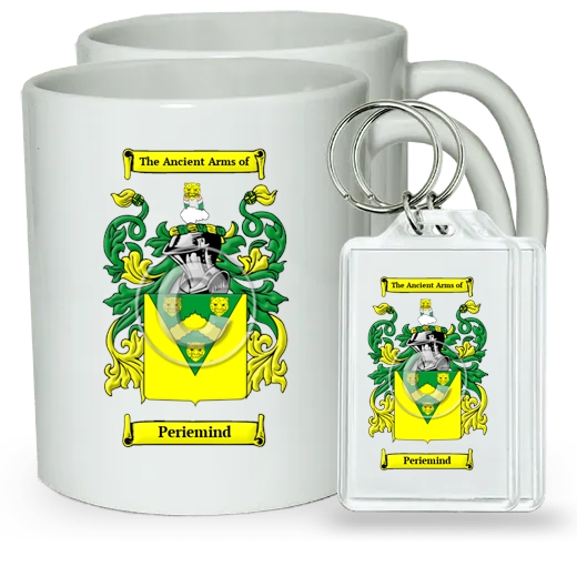 Periemind Pair of Coffee Mugs and Pair of Keychains