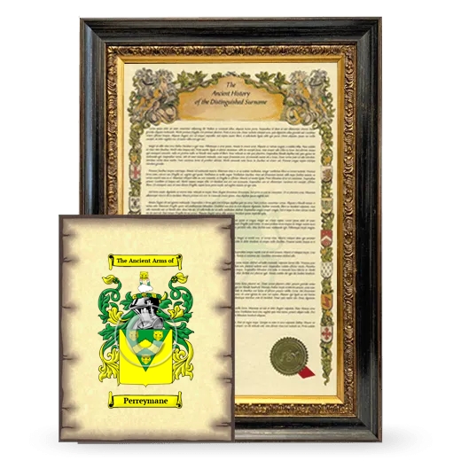 Perreymane Framed History and Coat of Arms Print - Heirloom