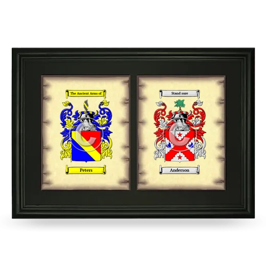 Double Coat of Arms Framed - Black