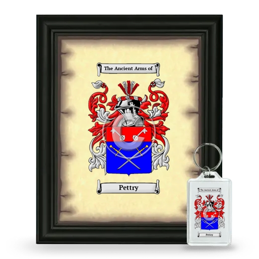 Pettry Framed Coat of Arms and Keychain - Black