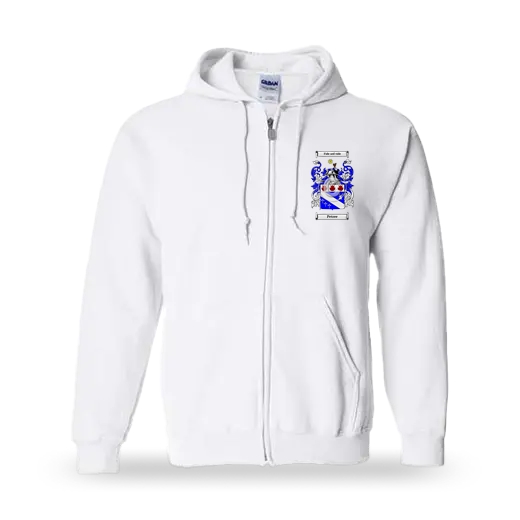 Petree Unisex Coat of Arms Zip Sweatshirt - White