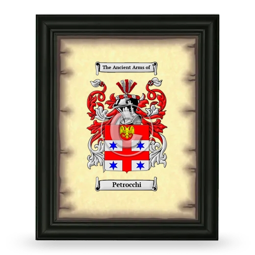 Petrocchi Coat of Arms Framed - Black