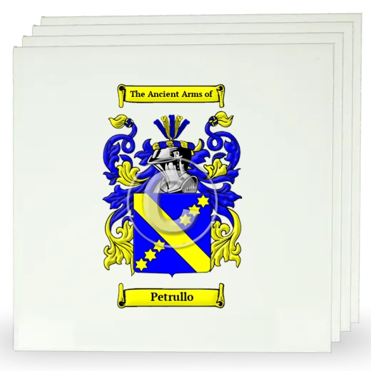 Petrullo Set of Four Large Tiles with Coat of Arms