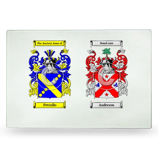 Double Coat of Arms Glass Cutting Board