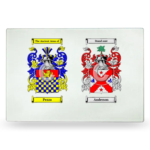 Double Coat of Arms Glass Cutting Board