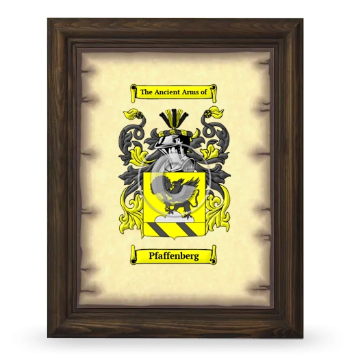 Pfaffenberg Coat of Arms Framed - Brown