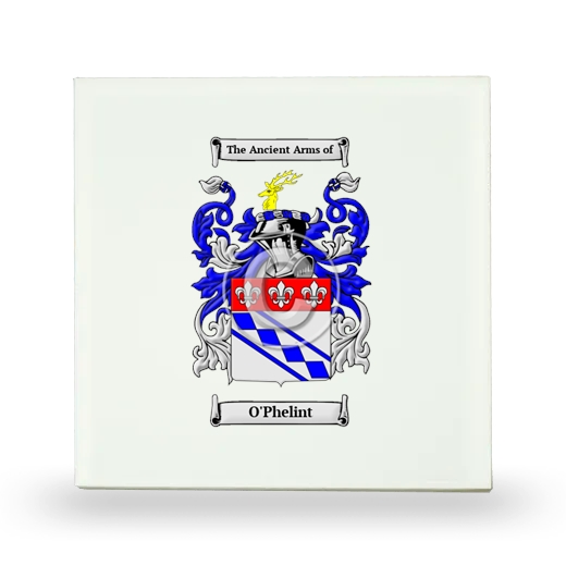 O'Phelint Small Ceramic Tile with Coat of Arms