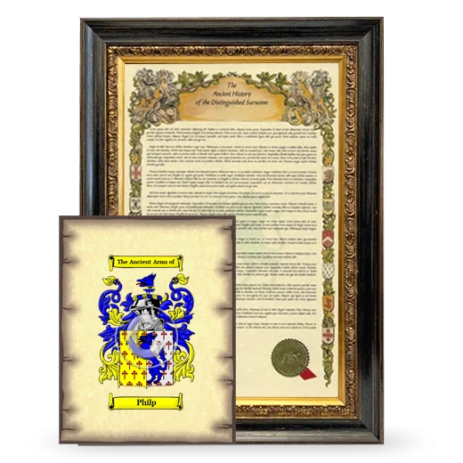 Philp Framed History and Coat of Arms Print - Heirloom