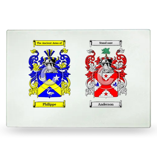 Double Coat of Arms Glass Cutting Board