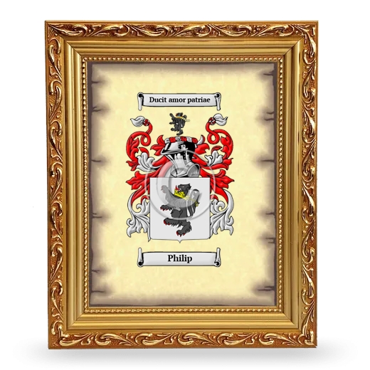 Philip Coat of Arms Framed - Gold